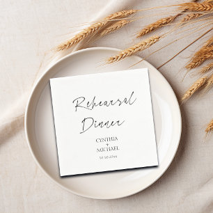 Guardanapo De Papel Janto de ensaio de casamento de script simples