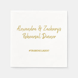 Guardanapo De Papel Janto de Ensaio de Casamento Napkins com Hashtag D