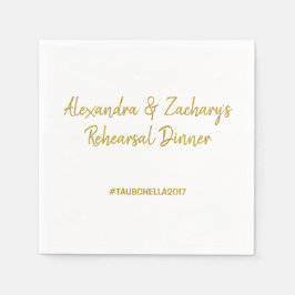 Guardanapo De Papel Janto de Ensaio de Casamento Napkins com Hashtag D
