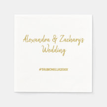 Janto de Ensaio de Casamento Napkins com Hashtag D