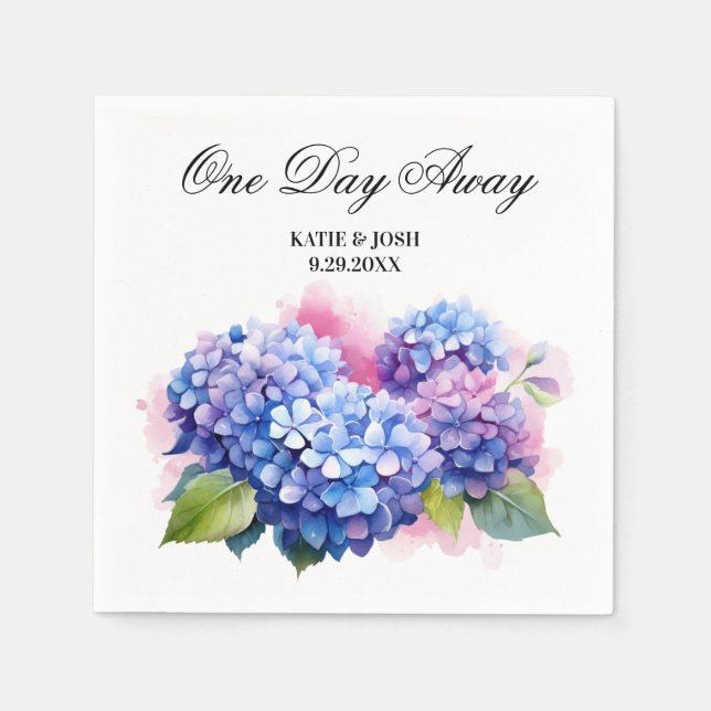 Guardanapo De Papel Janto de ensaio de Hydrangea de Aquarela (Frente)