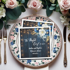 Guardanapo De Papel Janto de Ensaio Floral de Madeira Branca Rústica A