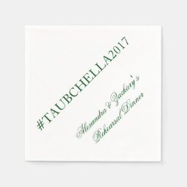 Guardanapo De Papel Janto de ensaio Hashtag Napkins Verde e Branco