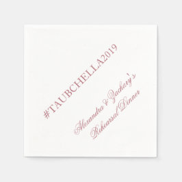 Guardanapo De Papel Janto de ensaio rosa Dourado Casamento Hashtag Nap