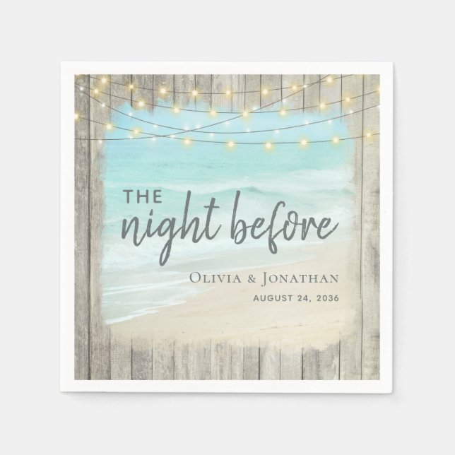 Guardanapo De Papel Janto de Ensaio Rustic Beach Wedding (Frente)
