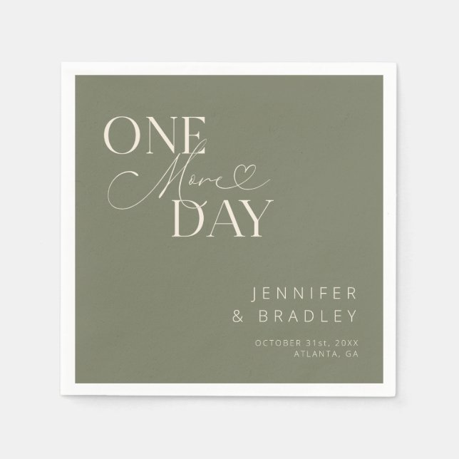 Guardanapo De Papel Janto de ensaio Sage Green One More Day (Frente)