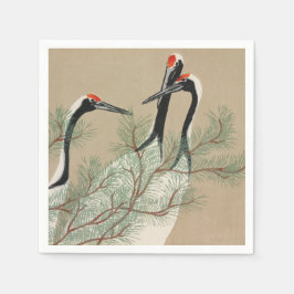 Guardanapo De Papel Japanese woodblock-print Cranes - Kamisaka Sekka