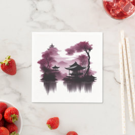Guardanapo De Papel Japanische Landschaft am See -