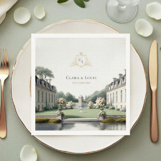Guardanapo De Papel Jardim Atemporal | Casamento com Monograma de Cast