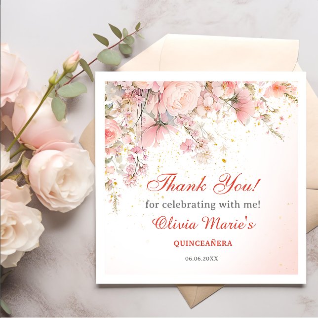 Guardanapo De Papel Jardim bonito Flores Selvagens Sweet 16 (Criador carregado)