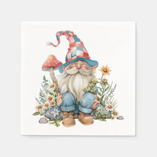 Guardanapo De Papel Jardim Caprichoso de Gnomos Flores Silvestres Flor