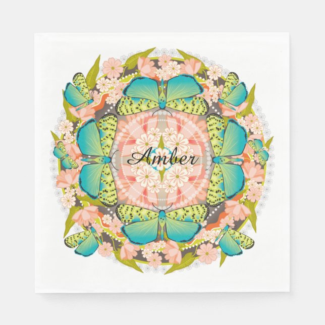 Guardanapo De Papel Jardim da Borboleta (Frente)