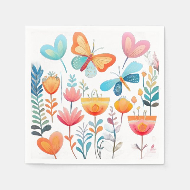 Guardanapo De Papel Jardim de Borboleta 1 (Frente)