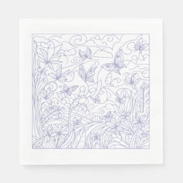 Guardanapo De Papel Jardim de Borboletas Azul