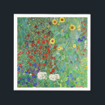 Guardanapo De Papel Jardim de Fazenda Gustav Klimt com pintura de gira<br><div class="desc">Jardim de Fazenda Gustav Klimt com Sunflower Vintage Floral Art Nouveau</div>