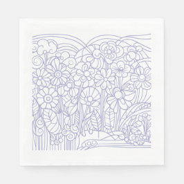 Guardanapo De Papel Jardim de Flores Azul