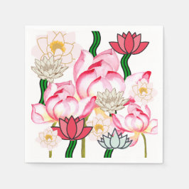 Guardanapo De Papel Jardim de flores rosa lótus Mikitiez