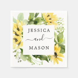 Guardanapo De Papel Jardim de Girassol Casamento Cocktail Napkin