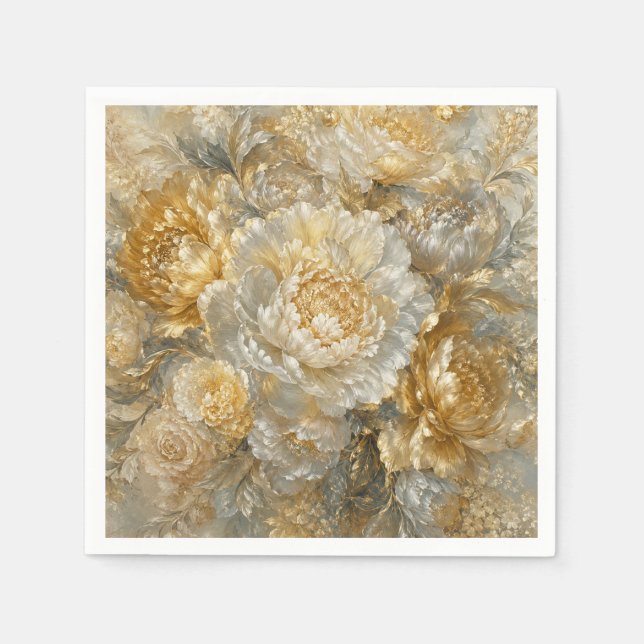 Guardanapo De Papel Jardim de Marfim Dourado (Frente)