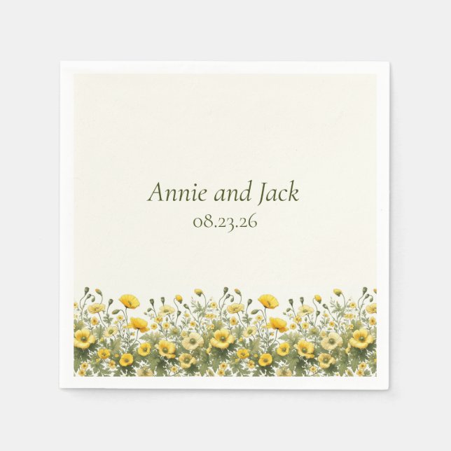 Guardanapo De Papel Jardim de Oliva Amarelo-Oleícola-Amarelo-Chic (Frente)