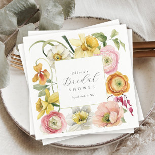 Guardanapo De Papel Jardim de primavera Brilho Floral Chá de Noiva