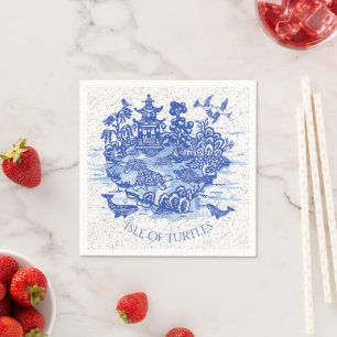 Guardanapo De Papel Jardim de Tartaruga-Selvagem Azul