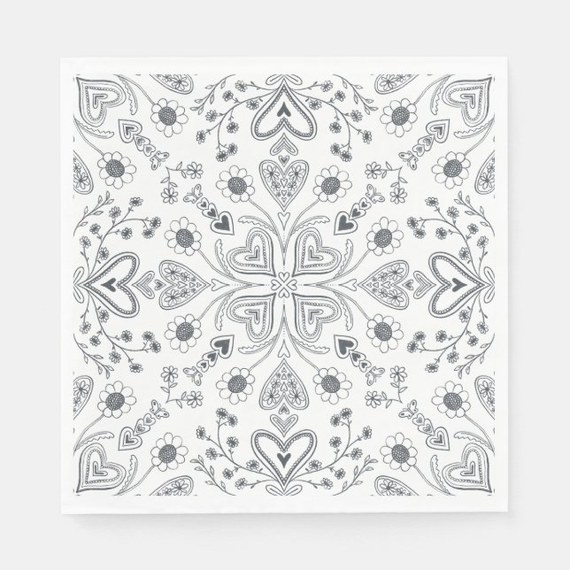 Guardanapo De Papel Jardim do Namorados Boho (Frente)