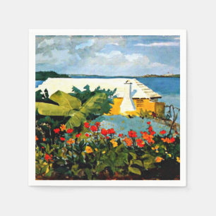 Guardanapo De Papel Jardim Flor e Bungalow por Winslow Homer
