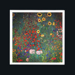 Guardanapo De Papel Jardim Flor Gustav Klimt<br><div class="desc">Napkins apresentando o Jardim de Fazenda de pintura a óleo de Gustav Klimt com girassóis (1907). Um belo jardim de girassóis e belas flores azuis,  vermelhas,  roxas,  rosa e brancas. Um presente de excelente para fãs de Arte Nouveau e de Arte Austríaca.</div>