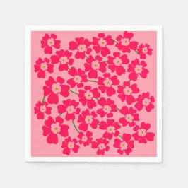 Guardanapo De Papel Jardim Flor Magenta Rosa Fantasia