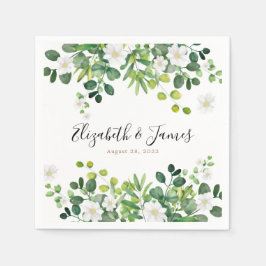 Guardanapo De Papel Jardim Floral Botânico Elegante de Eucalipto para