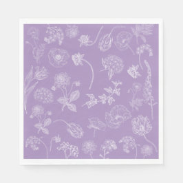 Guardanapo De Papel Jardim Floral de Lavanda Lilac Elegante