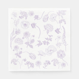 Guardanapo De Papel Jardim Floral de Lavanda Lilac Elegante