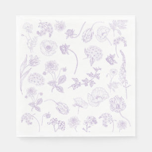 Guardanapo De Papel Jardim Floral de Lavanda Lilac Elegante