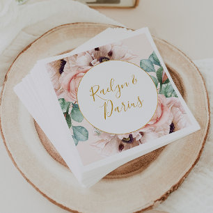 Guardanapo De Papel Jardim Floral Elegante Blush   Pastel Wedding