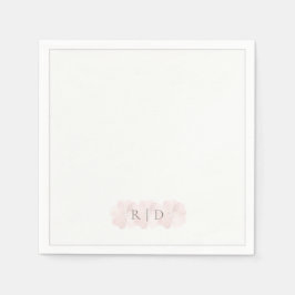 Guardanapo De Papel Jardim Floral Rosa Personalizado Casamento Minimal