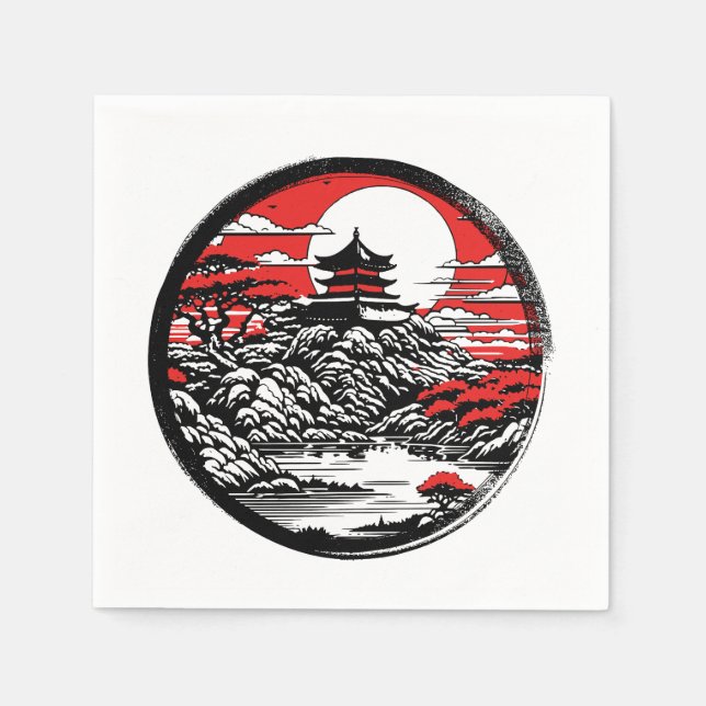 Guardanapo De Papel Jardim japonês (Frente)