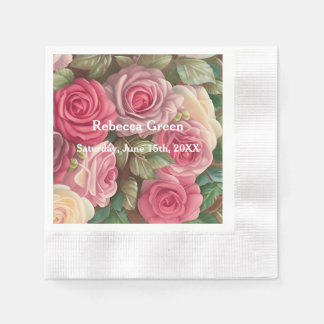Guardanapo De Papel Jardim Rosa vitoriano - Buquê de casamento