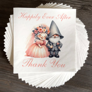 Guardanapo De Papel Jardim Whimsical Gnomo Orange Obrigado Casamento