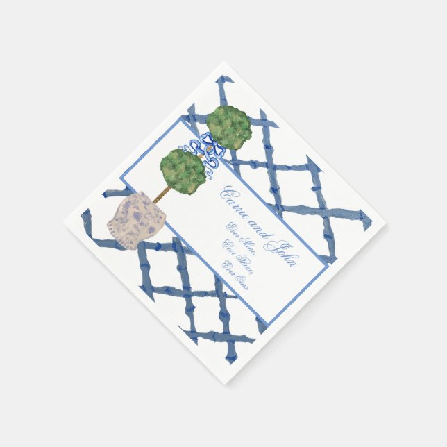 Guardanapo De Papel Jarras de Gengibre Chinesices de Topiaria Pintadas (Canto)