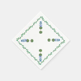 Guardanapo De Papel Jars Jar Topiary Vine Clokin Azul