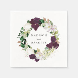 Guardanapo De Papel Jasmim Floral Escuro | Casamento Personalizado