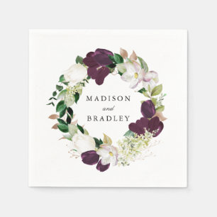 Guardanapo De Papel Jasmim Floral Escuro Casamento Personalizado