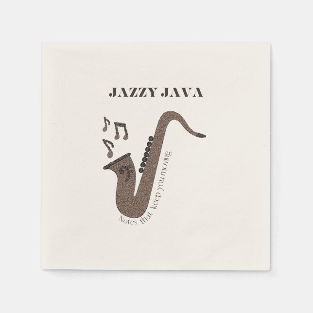 Guardanapo De Papel Jazzy Java-Café Beans-Saxofone- (Frente)