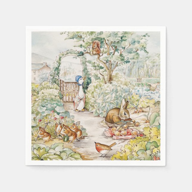 Guardanapo De Papel Jemima Puddle Duck no Jardim do Sr. Mc Gregor (Frente)