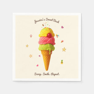 Guardanapo De Papel Jessica's Sweet Bash - Design do Partido Sorvete