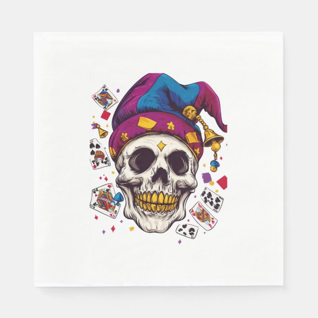 Guardanapo De Papel Jester Skull Trickster (Frente)