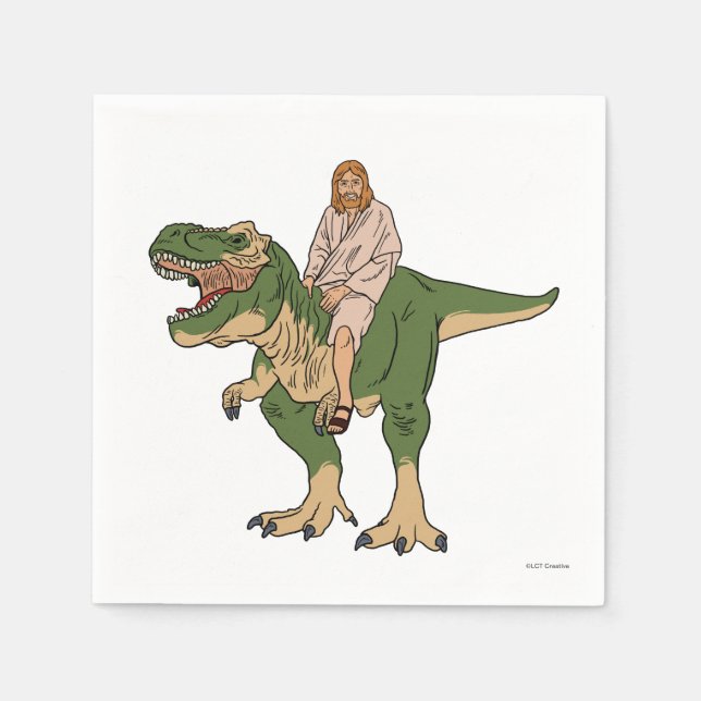 Guardanapo De Papel Jesus Andando T-Rex (Frente)