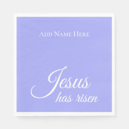 Guardanapo De Papel Jesus Aumentou a Páscoa Cristã Roxa Personalizada