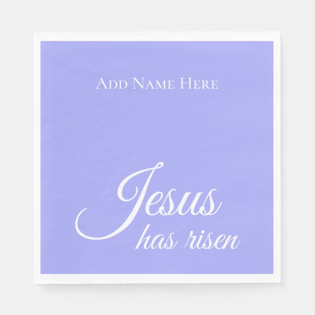 Guardanapo De Papel Jesus Aumentou a Páscoa Cristã Roxa Personalizada (Frente)